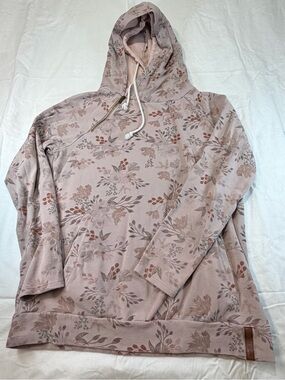 Ampersand Ave double Hood Muave Floral Hoodie